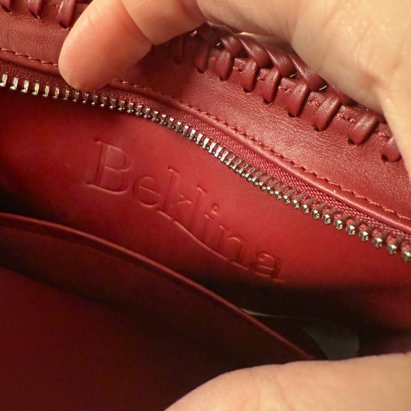 Beklina red Leather Crossbody Bag - Picture 2 of 4